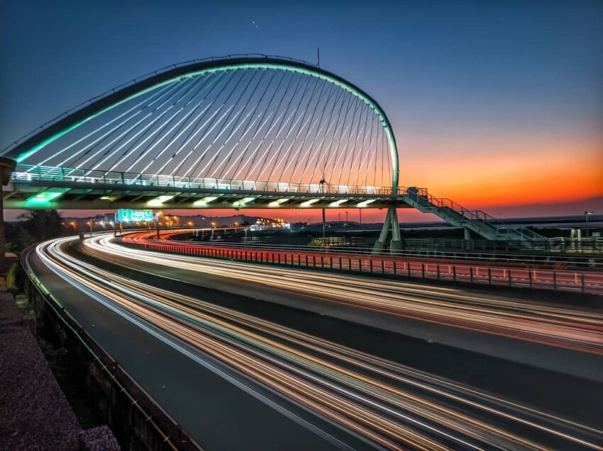 新竹夜景 西濱香山豎琴橋