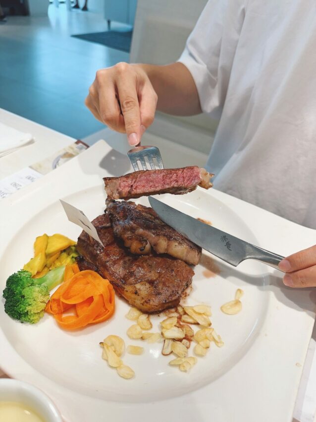 台中赤鬼牛排, 台灣大道店, 赤鬼炙燒牛排, 台中牛排, 餐點, 美國Prime肋眼牛排